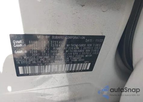 2023 Subaru Ascent Onyx Edition Limited 7-Passenger из США, поврежденный, VIN 4S4WMAKD3P3407125